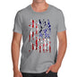 Mens Novelty T Shirt Christmas USA Volleyball Silhouette Men's T-Shirt X-Large Light Grey