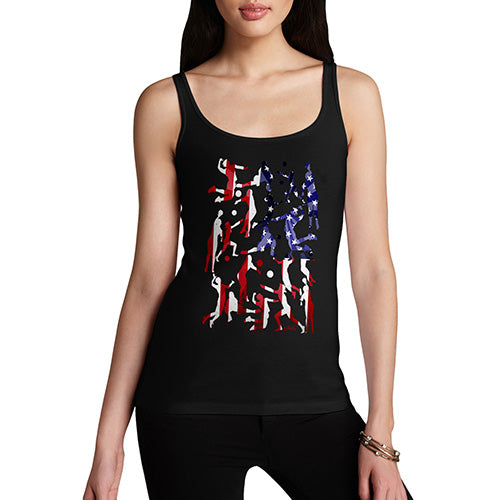 Funny Gifts For Women USA Volleyball Silhouette Women's Tank Top Medium Black