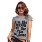 Womens Novelty T Shirt Christmas I'm The Reason The Rum Is Gone Women's T-Shirt Medium Light Grey