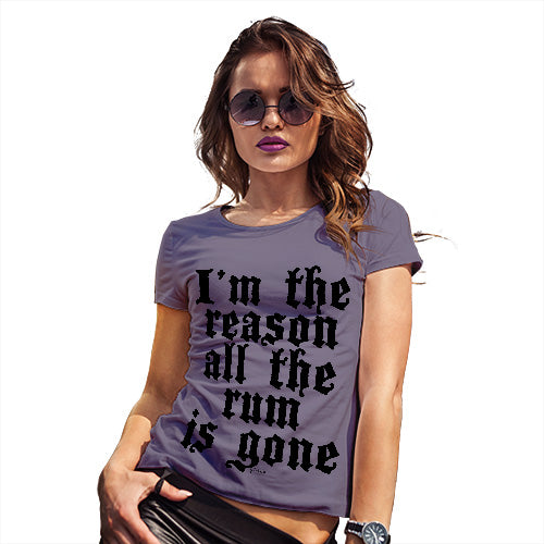 Funny Tshirts For Women I'm The Reason The Rum Is Gone Women's T-Shirt Small Plum