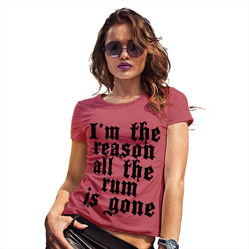Funny T Shirts For Mum I'm The Reason The Rum Is Gone Women's T-Shirt X-Large Red