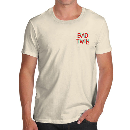 Funny Tee Shirts For Men Bad Twin Pocket Print Men's T-Shirt Large Natural