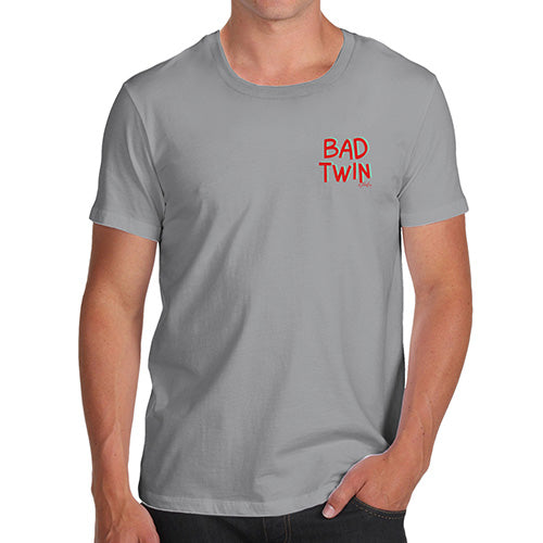Funny Gifts For Men Bad Twin Pocket Print Men's T-Shirt X-Large Light Grey