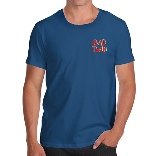 Novelty Tshirts Men Funny Bad Twin Pocket Print Men's T-Shirt X-Large Royal Blue