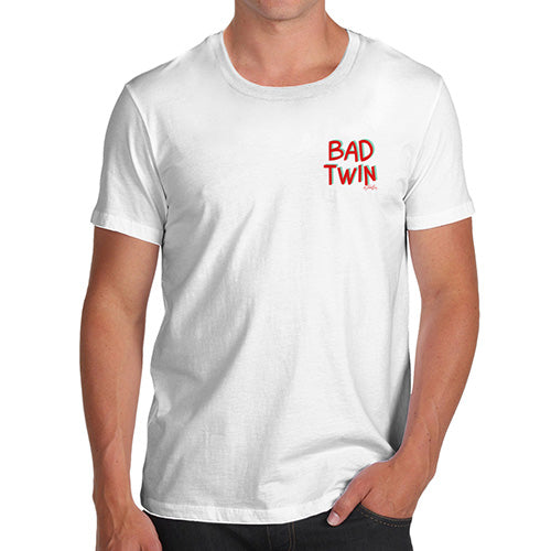 Funny T Shirts For Dad Bad Twin Pocket Print Men's T-Shirt X-Large White