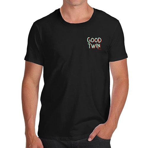 Funny Mens T Shirts Good Twin Pocket Print Men's T-Shirt X-Large Black