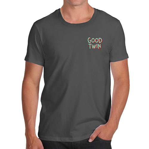 Mens Novelty T Shirt Christmas Good Twin Pocket Print Men's T-Shirt X-Large Dark Grey