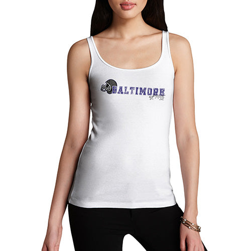Funny Gifts For Women Baltimore American Football Established Women's Tank Top Large White