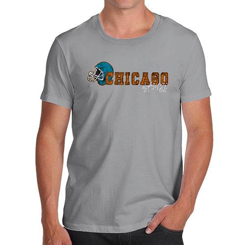 Funny T Shirts For Dad Chicago American Football Established Men's T-Shirt Medium Light Grey