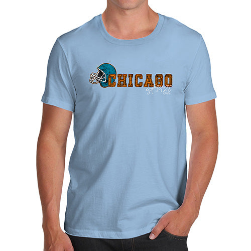 Funny Gifts For Men Chicago American Football Established Men's T-Shirt X-Large Sky Blue