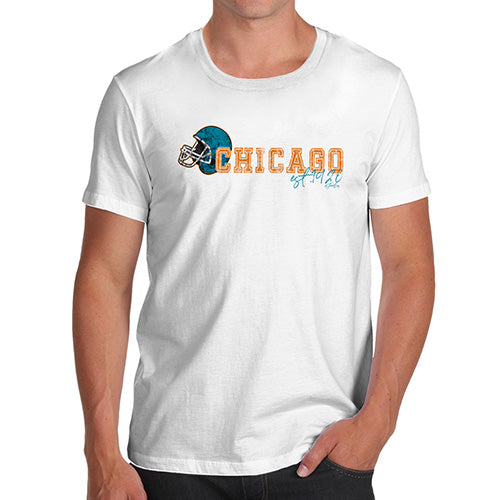 Funny Gifts For Men Chicago American Football Established Men's T-Shirt Small White
