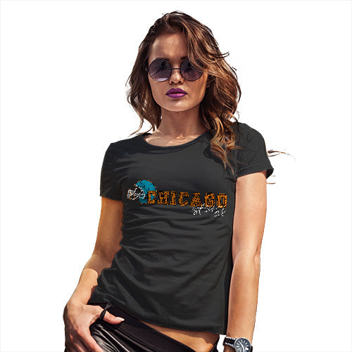 Funny Gifts For Women Chicago American Football Established Women's T-Shirt X-Large Black