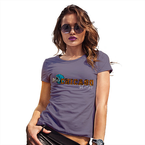 Funny Gifts For Women Chicago American Football Established Women's T-Shirt Small Plum