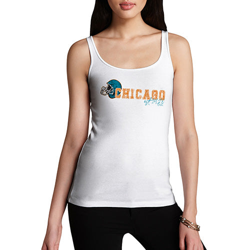 Funny Tank Top For Women Sarcasm Chicago American Football Established Women's Tank Top Small White