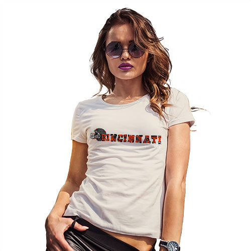 Womens Novelty T Shirt Cincinnati American Football Established Women's T-Shirt Medium Natural