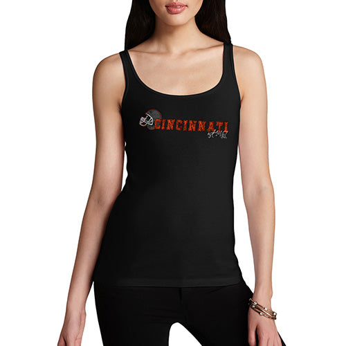 Funny Tank Top For Women Cincinnati American Football Established Women's Tank Top X-Large Black