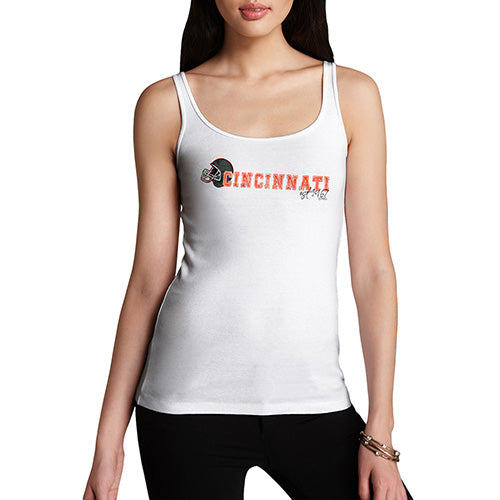 Funny Gifts For Women Cincinnati American Football Established Women's Tank Top Medium White