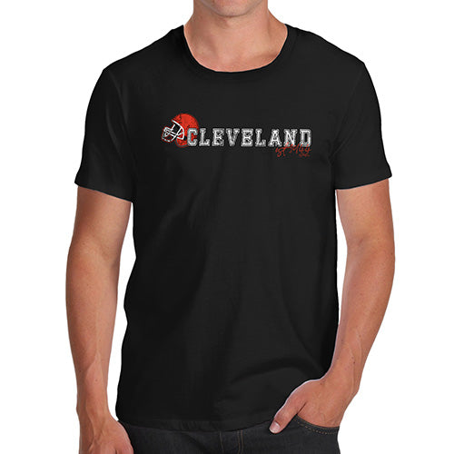 Novelty Tshirts Men Funny Cleveland American Football Established Men's T-Shirt Medium Black