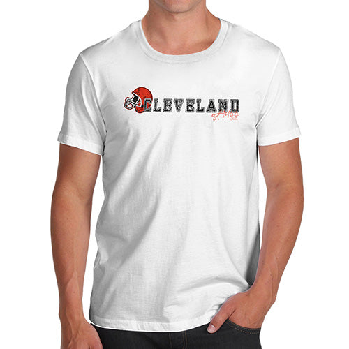 Funny T Shirts For Dad Cleveland American Football Established Men's T-Shirt Large White
