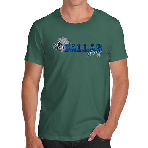 Mens Novelty T Shirt Christmas Dallas American Football Established Men's T-Shirt X-Large Bottle Green