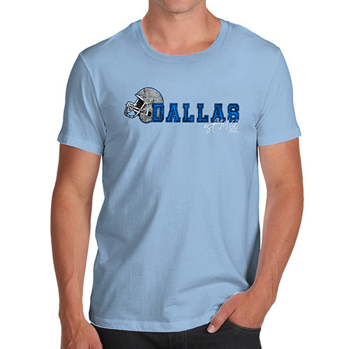 Novelty Tshirts Men Dallas American Football Established Men's T-Shirt Large Sky Blue