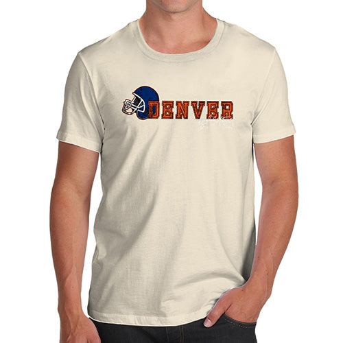 Funny T-Shirts For Men Sarcasm Denver American Football Established Men's T-Shirt Large Natural