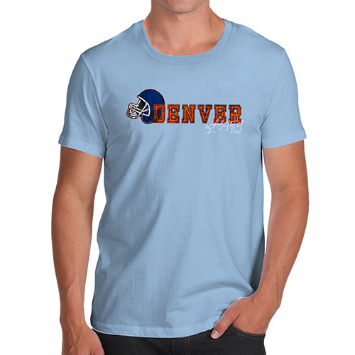 Funny Tshirts For Men Denver American Football Established Men's T-Shirt Large Sky Blue