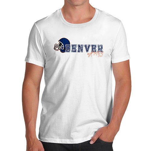 Funny Tshirts For Men Denver American Football Established Men's T-Shirt Large White