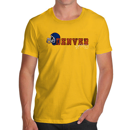 Funny T-Shirts For Men Sarcasm Denver American Football Established Men's T-Shirt X-Large Yellow