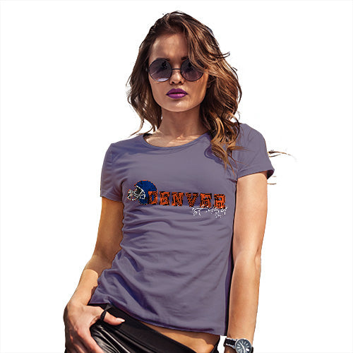 Funny Tee Shirts For Women Denver American Football Established Women's T-Shirt Medium Plum