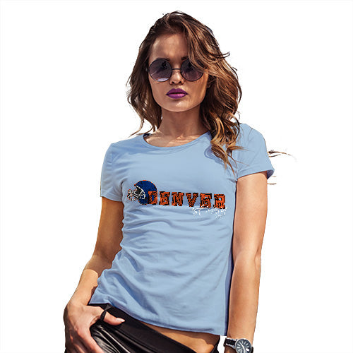 Funny T Shirts For Women Denver American Football Established Women's T-Shirt X-Large Sky Blue