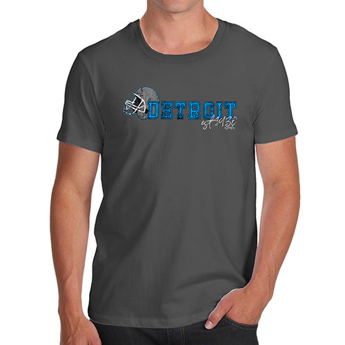 Mens T-Shirt Funny Geek Nerd Hilarious Joke Detroit American Football Established Men's T-Shirt Medium Dark Grey