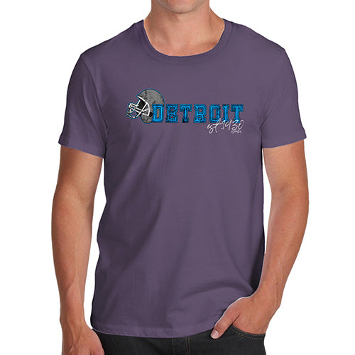 Funny Mens Tshirts Detroit American Football Established Men's T-Shirt Large Plum