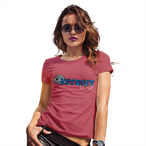 Womens Funny Sarcasm T Shirt Detroit American Football Established Women's T-Shirt Small Red