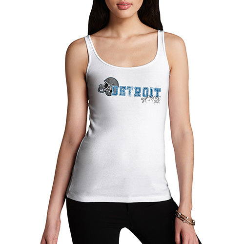 Funny Tank Tops For Women Detroit American Football Established Women's Tank Top Small White