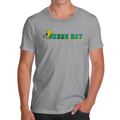 Novelty Tshirts Men Green Bay American Football Established Men's T-Shirt Medium Light Grey
