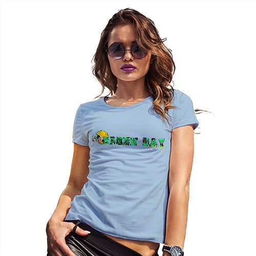 Funny Tee Shirts For Women Green Bay American Football Established Women's T-Shirt X-Large Sky Blue