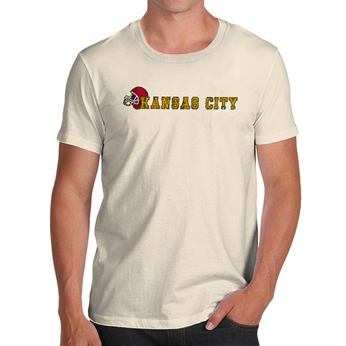 Mens Novelty T Shirt Christmas Kansas City American Football Established Men's T-Shirt Large Natural