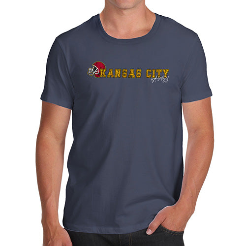 Mens T-Shirt Funny Geek Nerd Hilarious Joke Kansas City American Football Established Men's T-Shirt Medium Navy