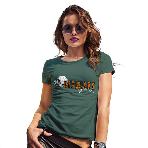 Womens Funny Sarcasm T Shirt Miami American Football Established Women's T-Shirt Large Bottle Green