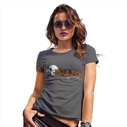 Womens Funny Sarcasm T Shirt Miami American Football Established Women's T-Shirt Medium Dark Grey