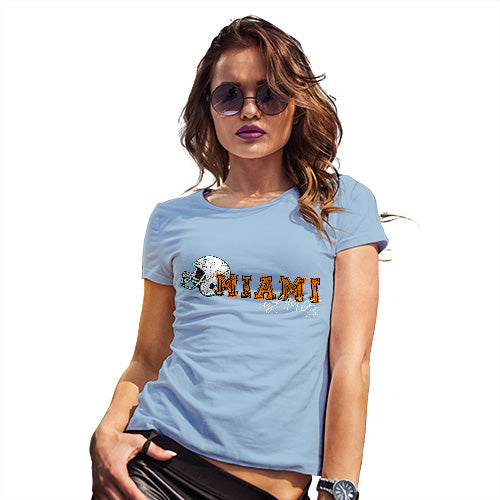 Novelty Gifts For Women Miami American Football Established Women's T-Shirt Small Sky Blue
