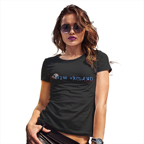 Funny T-Shirts For Women Sarcasm New England American Football Established Women's T-Shirt Small Black