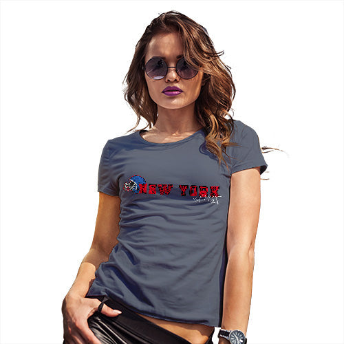Funny Shirts For Women New York American Football Established Women's T-Shirt Small Navy