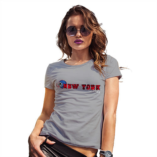 Womens Humor Novelty Graphic Funny T Shirt New York American Football Established Women's T-Shirt Small Light Grey