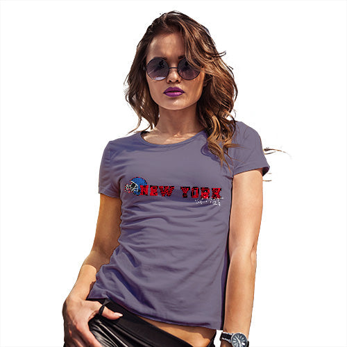 Womens Novelty T Shirt New York American Football Established Women's T-Shirt Medium Plum