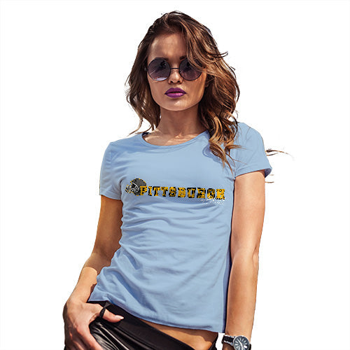 Funny T Shirts For Mum Pittsburgh American Football Established Women's T-Shirt Small Sky Blue