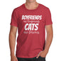 Funny T-Shirts For Guys Boyfriends Are Temporary Cats Are Forever Men's T-Shirt Large Red