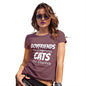 Womens Humor Novelty Graphic Funny T Shirt Boyfriends Are Temporary Cats Are Forever Women's T-Shirt Large Burgundy