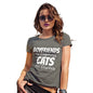 Womens Novelty T Shirt Christmas Boyfriends Are Temporary Cats Are Forever Women's T-Shirt X-Large Khaki